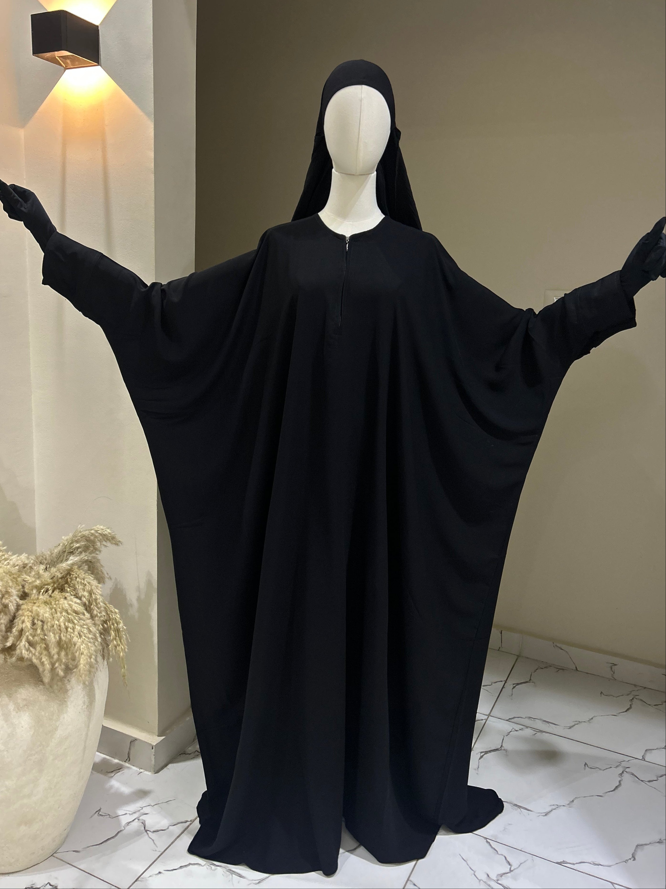 ABAYA Saoudienne Noir (Crêpe)