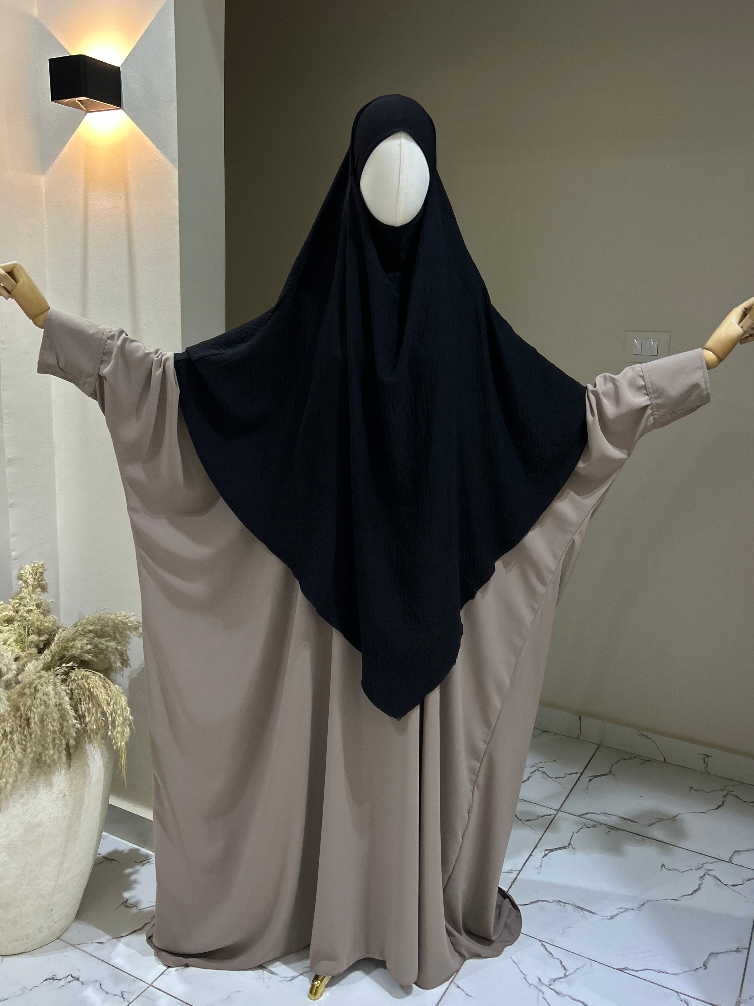 ABAYA Saoudienne taupe (crêpe)